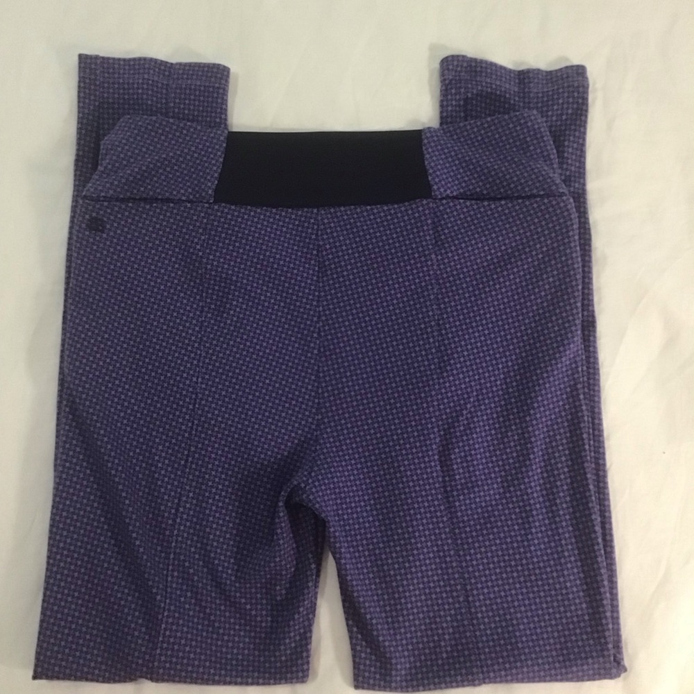 Betabrand Power Down Skinny Pants Purple Blue Houndstooth, Size XL Tall - Picture 2 of 12